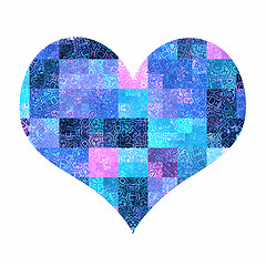 Image showing Abstract heart with bright pattern 