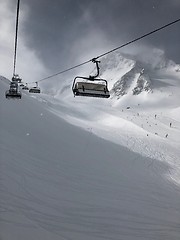 Image showing Skilift in the Stubai glacier ski resort