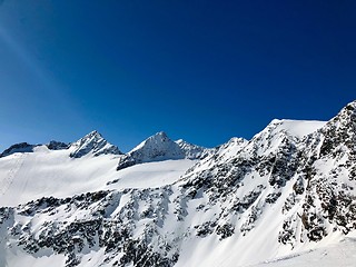 Image showing Skiing in the Stubai glacier ski resort