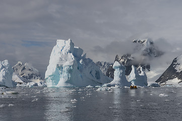 Image showing Beautiful view of icebergs in Antarctica