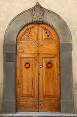 Image showing wooden residential doorway