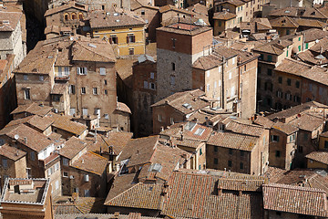 Image showing view over siena from the tower of palazzo pubblico