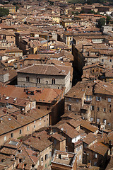 Image showing view over siena from the tower of palazzo pubblico