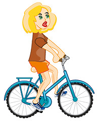 Image showing Girl on bicycle