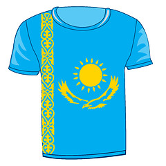 Image showing T-shirt flag Kazakhstan