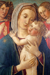 Image showing Madonna with Child and two angels