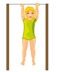 Image showing Girl on horizontal bar