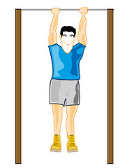 Image showing Man on horizontal bar