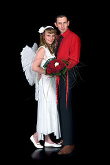 Image showing Young happy wedding couple