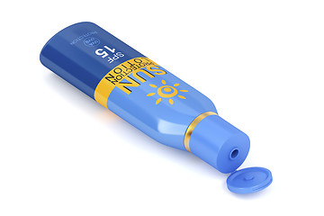 Image showing Sunscreen lotion on white background