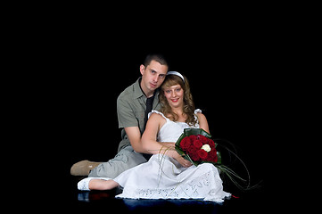 Image showing Young happy wedding couple