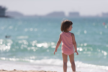 Image showing little cute girl at beach