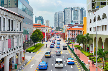 Image showing Road traffic in Singapore Chinatown