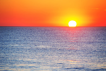 Image showing Ocean sunset