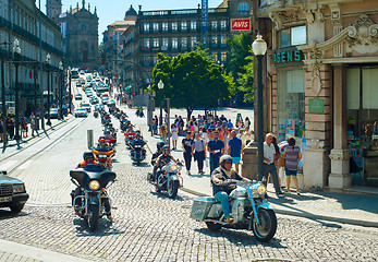 Image showing Moto parade in Porto, Portugal