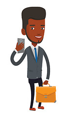 Image showing Business man making selfie vector illustration.