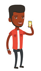 Image showing Man holding ringing mobile phone.