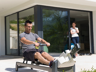 Image showing man doing morning exercises