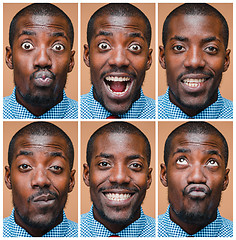 Image showing Portrait of a very happy afro American man