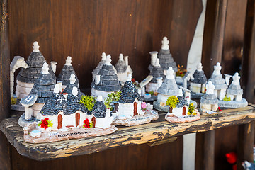 Image showing ALBEROBELLO, ITALY - Trulli di Alberobello souvenirs for tourist