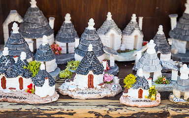 Image showing ALBEROBELLO, ITALY - Trulli di Alberobello souvenirs for tourist