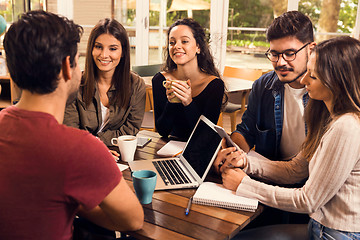 Image showing Friends studying together 