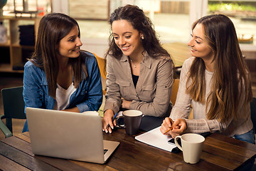 Image showing Girls studying