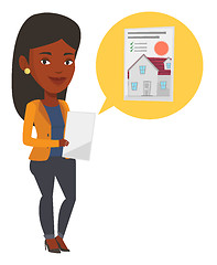 Image showing Woman looking for house vector illustration.