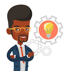 Image showing Man with business idea bulb in gear.