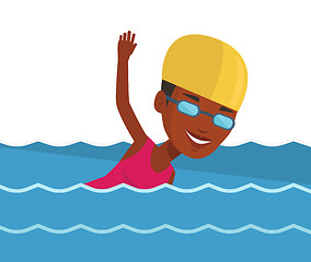 Image showing Woman swimming vector illustration.