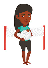 Image showing Beach volleyball player vector illustration.