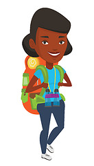 Image showing Cheerful traveler with backpack.