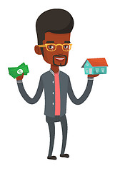 Image showing Man buying house thanks to loan.