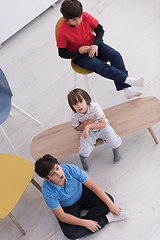 Image showing boys in a new modern home