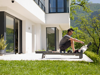 Image showing man doing morning exercises