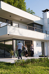 Image showing couple enjoying on the door of their luxury home villa