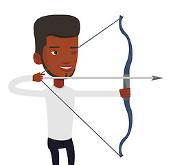 Image showing Archer training with the bow vector illustration.