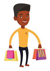 Image showing Happy man with shopping bags vector illustration