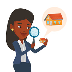 Image showing Woman looking for house vector illustration.