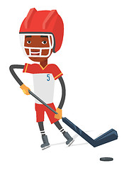 Image showing Ice hockey player vector illustration.