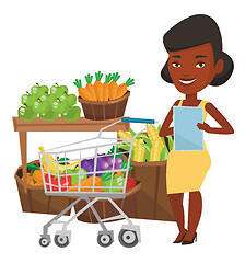 Image showing Woman with shopping list vector illustration.