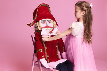 Image showing The beauty ballerina with nutcracker