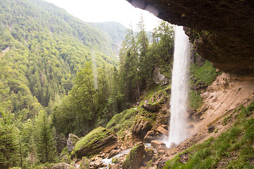 Image showing Pericnik waterfall in Slovenian Alps in autumn, Triglav National Park