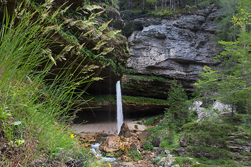 Image showing Upper Pericnik waterfall in Slovenian Alps in autumn, Triglav National Park