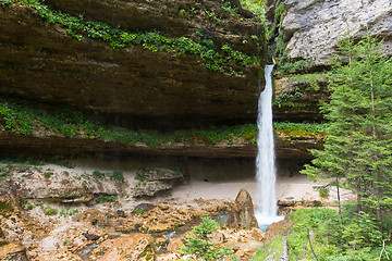 Image showing Upper Pericnik waterfall in Slovenian Alps in autumn, Triglav National Park