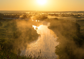 Image showing Aerial view on river