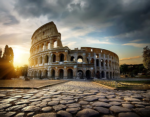 Image showing Colosseum in Rome at sunset