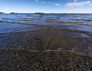 Image showing Landscape with sea and the blue skies. Sweden