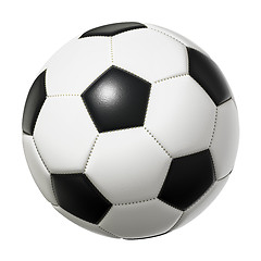 Image showing typical black and white soccer ball isolated on white background
