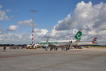 Image showing Transavia airliner at the airport